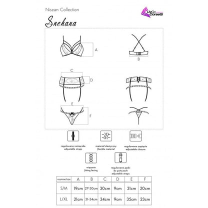 LIVCO CORSETTI FASHION - SNEHANA LC 90443 BRA + GARTER BELT + BLACK PANTY