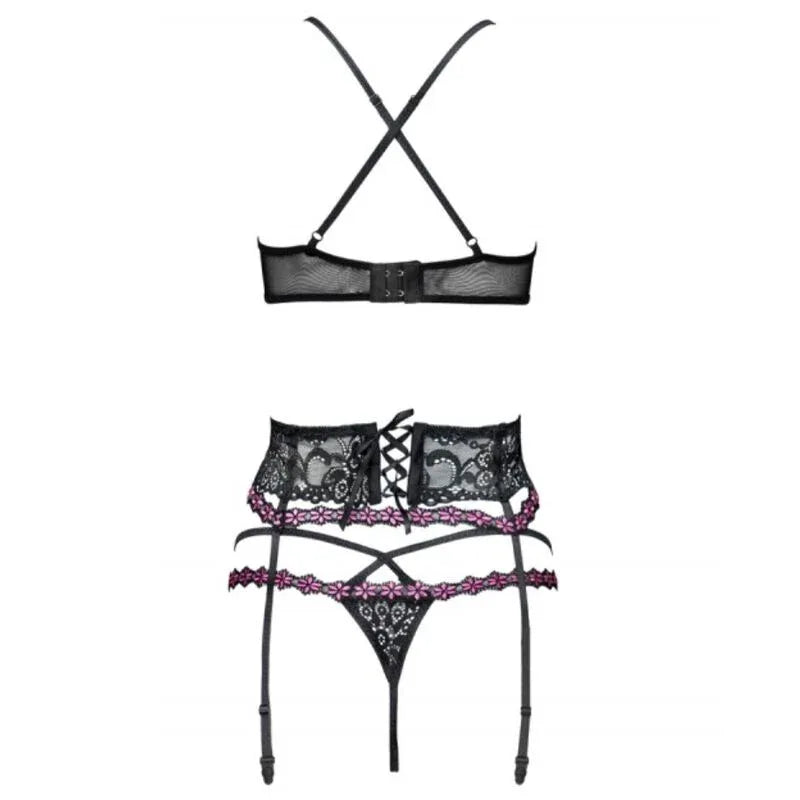 Livco Corsetti Fashion Snehana Lc 90443 Soutien Gorge + Jarretière + Culotte Noir