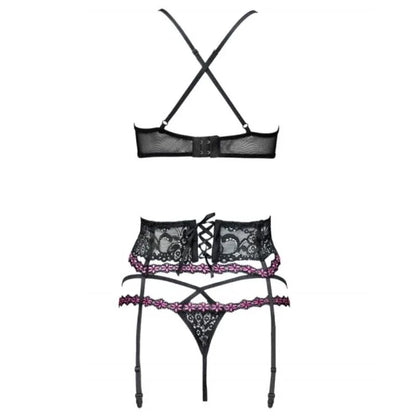 Livco Corsetti Fashion Snehana Lc 90443 Soutien Gorge + Jarretière + Culotte Noir