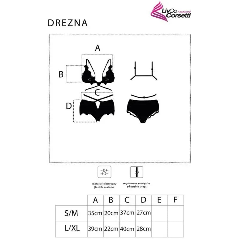 Livco Corsetti Fashion Drezna Lc 90733 Soutien Gorge + Culotte Noir L/XL