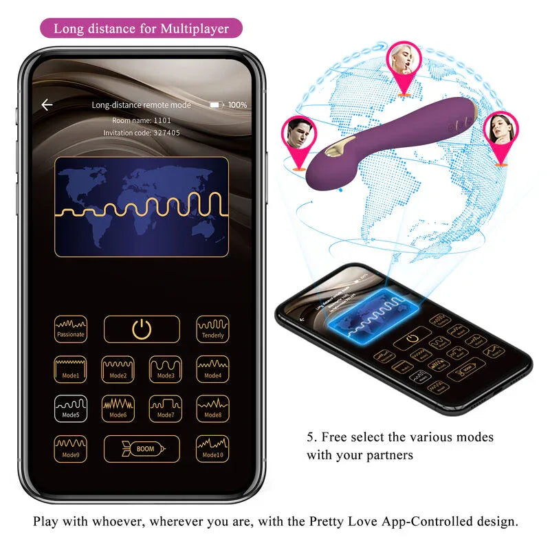 Pretty Love – Hector Electroshock Vibrateur Par App Control Violet