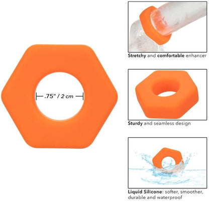 CALEXOTICS - ANILLO DE EXTENSIÓN SEXAGONAL NARANJA ALPHA
