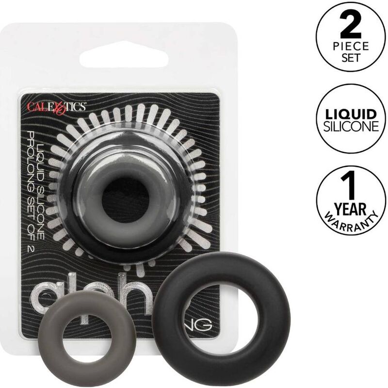 CALEXOTICS - ALPHA PROLONG PACK OF 2 GREY RINGS