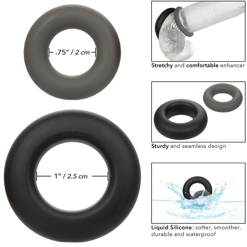 CALEXOTICS - ALPHA PROLONG PACK OF 2 GREY RINGS