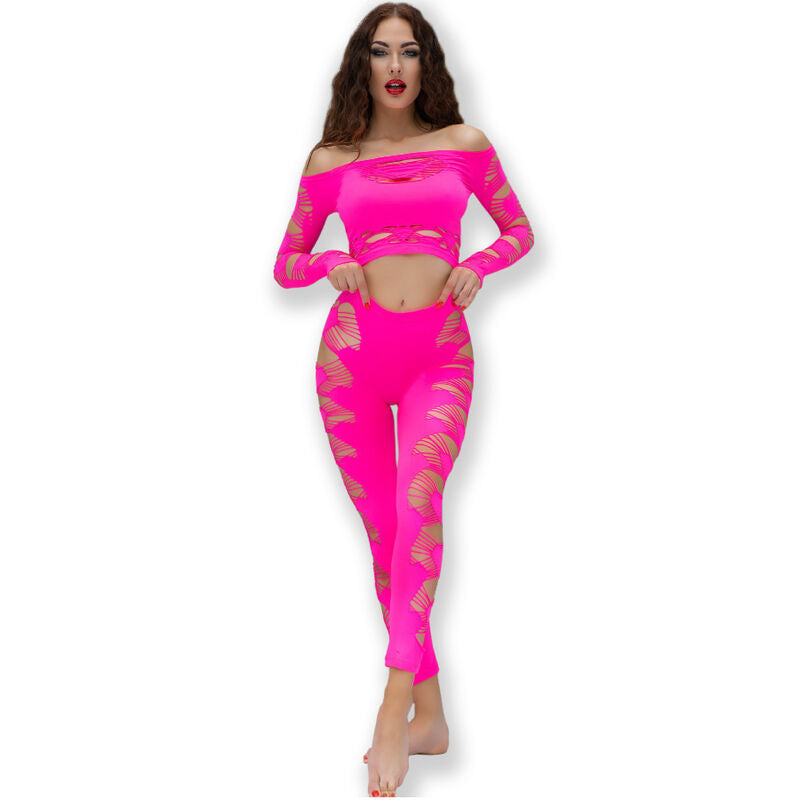 CHILIROSE - CR 4632 TOP Y PANTALÓN FUCSIA P/L