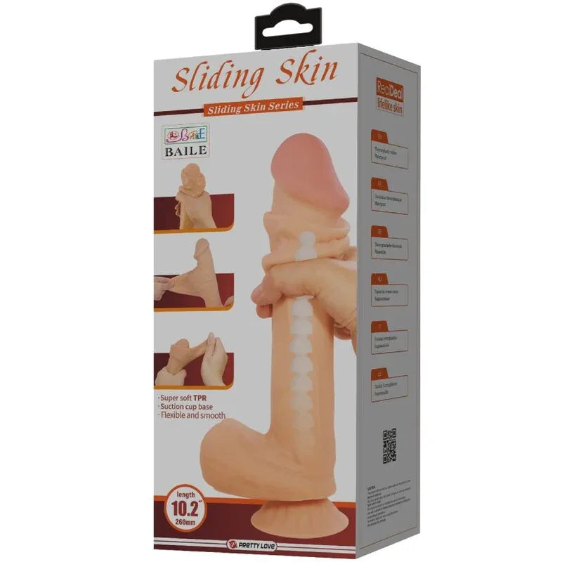 Pretty Love – Série Sliding Skin Gode Réaliste avec Ventouse Sliding Skin Flesh 26 cm
