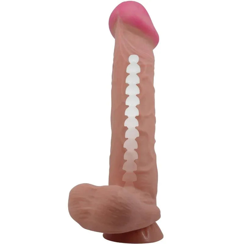 Pretty Love – Série Sliding Skin Gode Réaliste avec Ventouse Sliding Skin Marron 26 cm