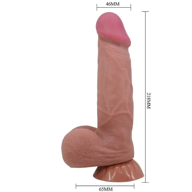 Pretty Love – Série Sliding Skin Gode Réaliste avec Ventouse Coulissante Peau Brun 21,8 cm