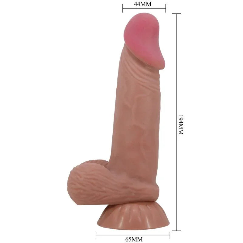 Pretty Love Série Sliding Skin Gode Réaliste avec Ventouse Coulissante Peau Brun 19,4 cm