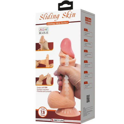 Pretty Love Gode Réaliste Série Sliding Skin avec Ventouse Sliding Skin 19,4 cm