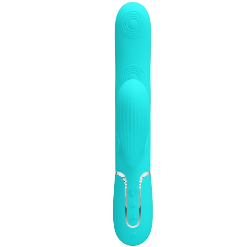 PRETTY LOVE - VIBRADOR MULTIFUNCIONAL 3 EN 1 PERLITA PARA PUNTO G VERDE AGUA