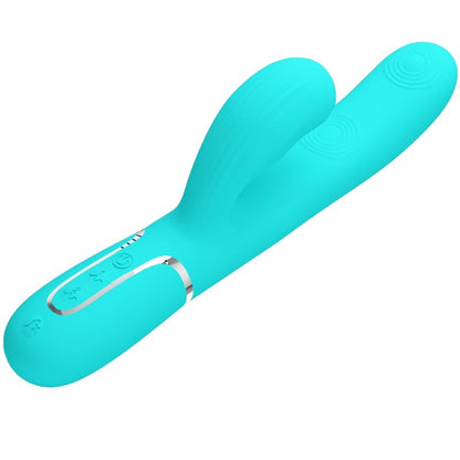 PRETTY LOVE - PERLITA VIBRATEUR MULTIFONCTION 3 IN 1 POINT G VERT AQUA
