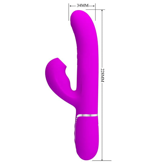 PRETTY LOVE - VIBRADOR MULTIFUNCIONAL 3 EN 1 PUNTO G PERLITA VIOLETA