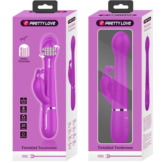 PRETTY LOVE - VIBRADOR MULTIFUNCIÓN DEJON RABBIT 3 EN 1 MORADO