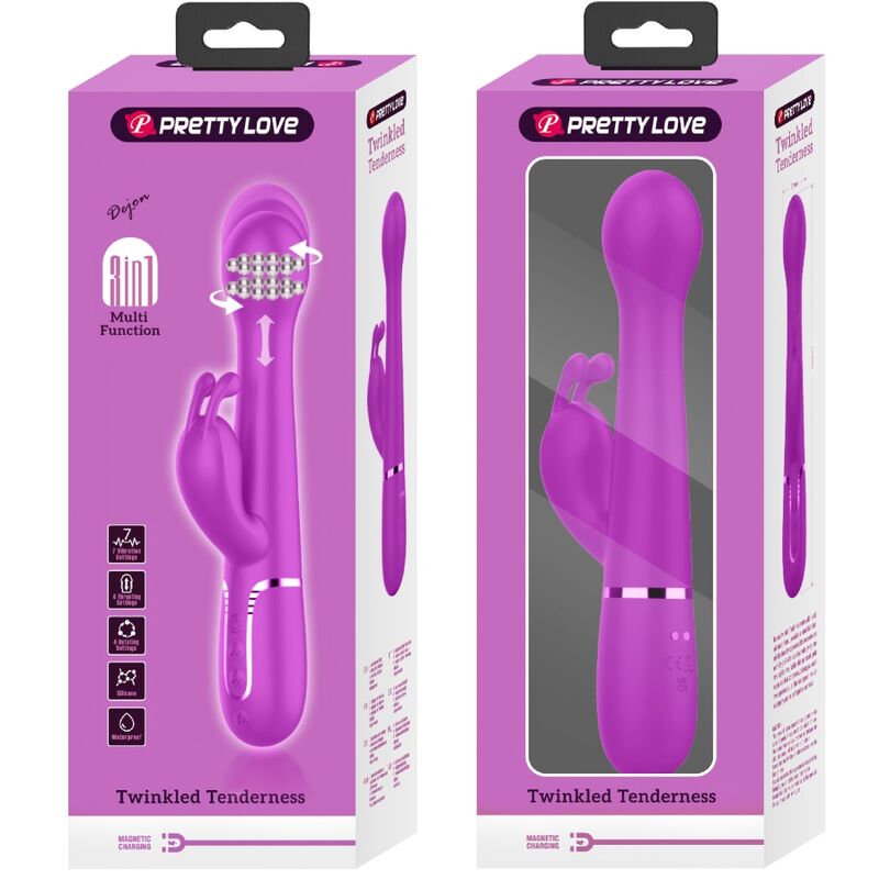 PRETTY LOVE - VIBRATEUR DEJON RABBIT 3 IN 1 MULTIFONCTION VIOLET