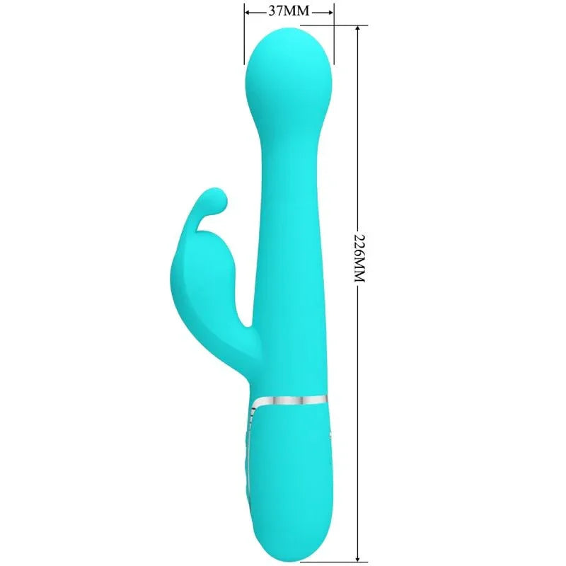 Pretty Love Vibrateur Dejon Rabbit 3 en 1 Multifonction Vert Aqua
