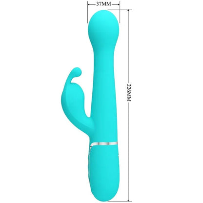 Pretty Love Vibrateur Dejon Rabbit 3 en 1 Multifonction Vert Aqua
