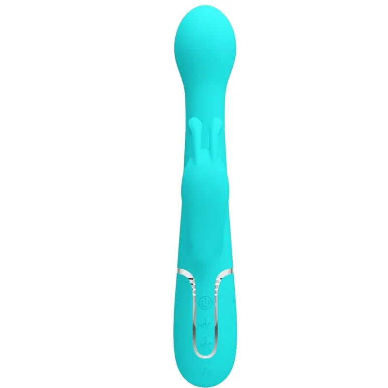 Pretty Love Vibrateur Dejon Rabbit 3 en 1 Multifonction Vert Aqua