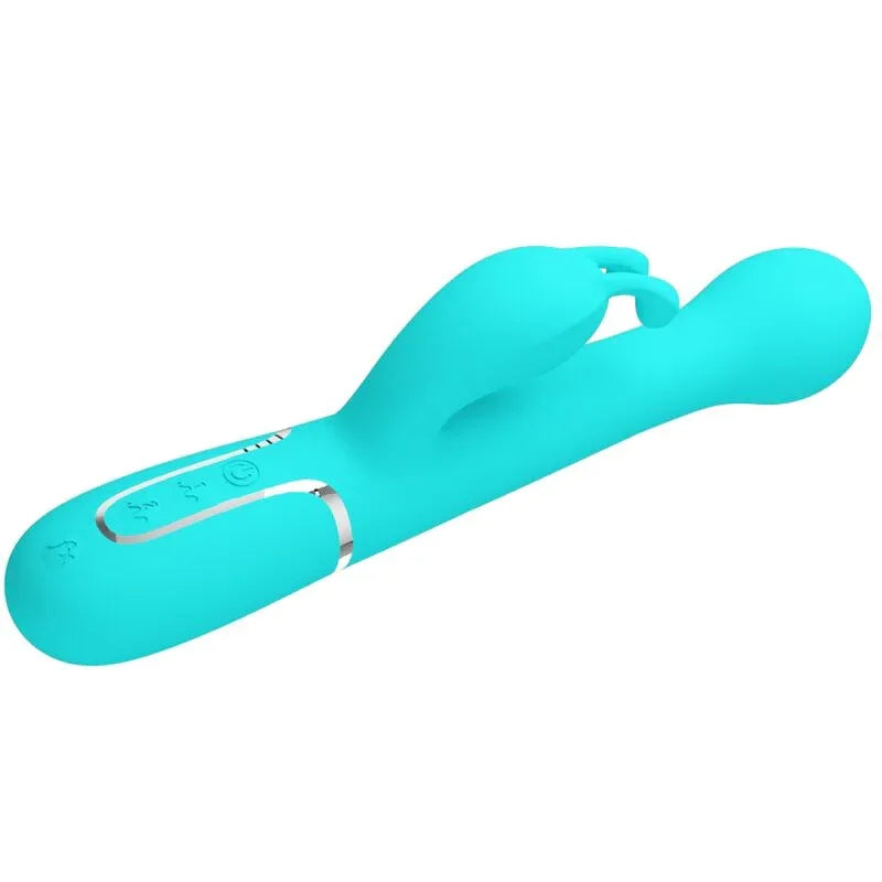 Pretty Love Vibrateur Dejon Rabbit 3 en 1 Multifonction Vert Aqua