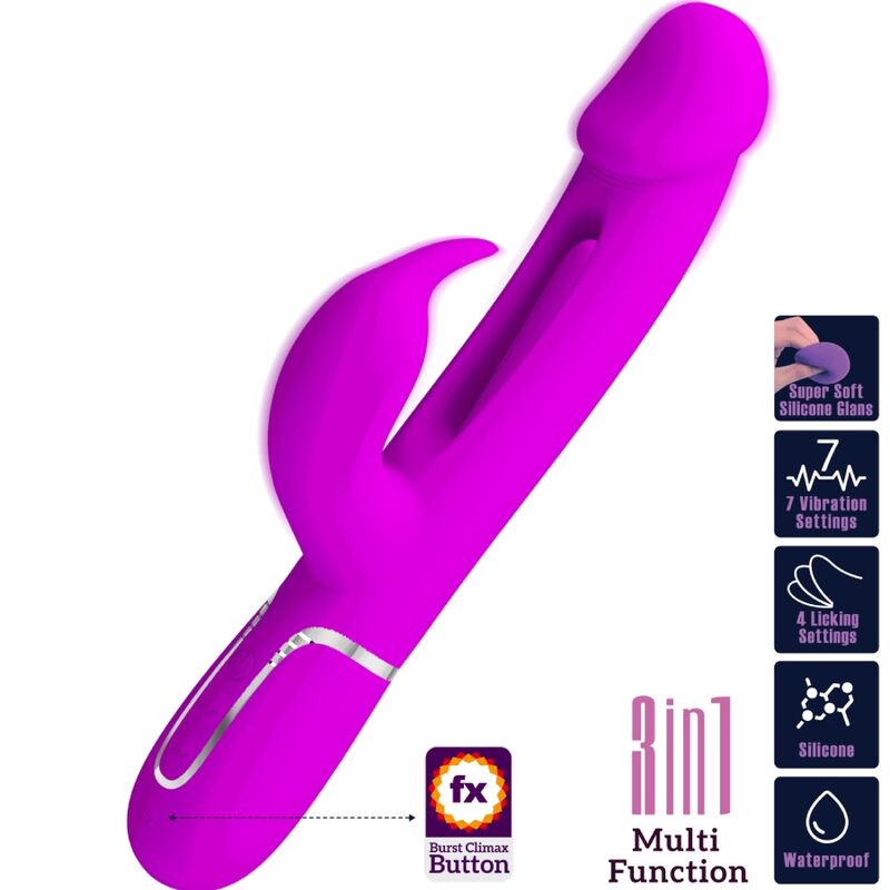 PRETTY LOVE - VIBRATEUR DEJON RABBIT 3 IN 1 MULTIFONCTION FUCHSIA