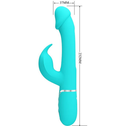 PRETTY LOVE - VIBRADOR MULTIFUNCIONAL DEJON RABBIT 3 EN 1 AGUA VERDE