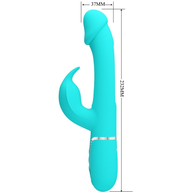 PRETTY LOVE - VIBRADOR MULTIFUNCIONAL DEJON RABBIT 3 EN 1 AGUA VERDE