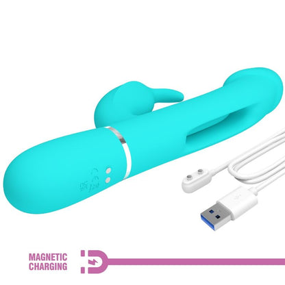 PRETTY LOVE - VIBRADOR MULTIFUNCIONAL DEJON RABBIT 3 EN 1 AGUA VERDE