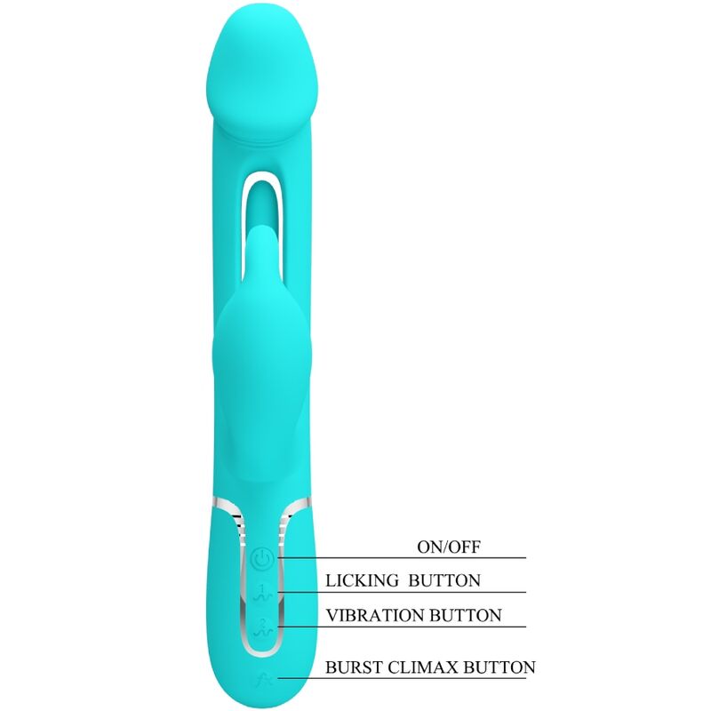 PRETTY LOVE - VIBRADOR MULTIFUNCIONAL DEJON RABBIT 3 EN 1 AGUA VERDE