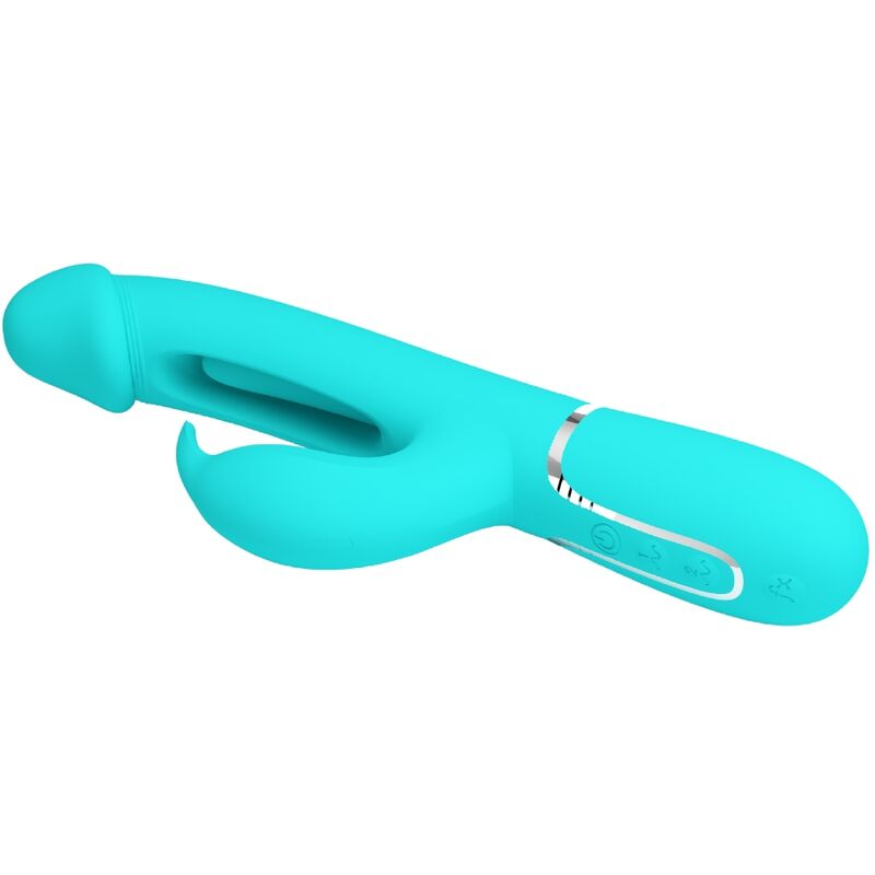 PRETTY LOVE - VIBRADOR MULTIFUNCIONAL DEJON RABBIT 3 EN 1 AGUA VERDE