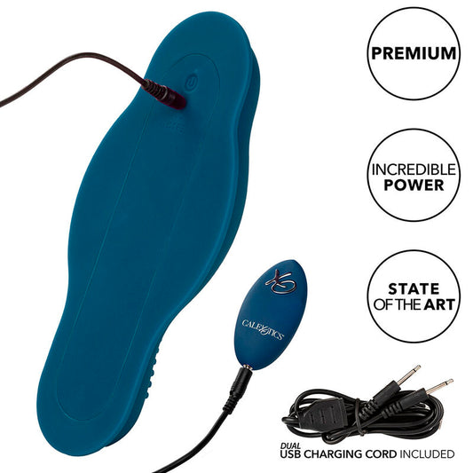 CALEXOTICS - RIDER MASSAGER DOUBLE MOTEUR TÉLÉLÉCOMMANDE BLEU