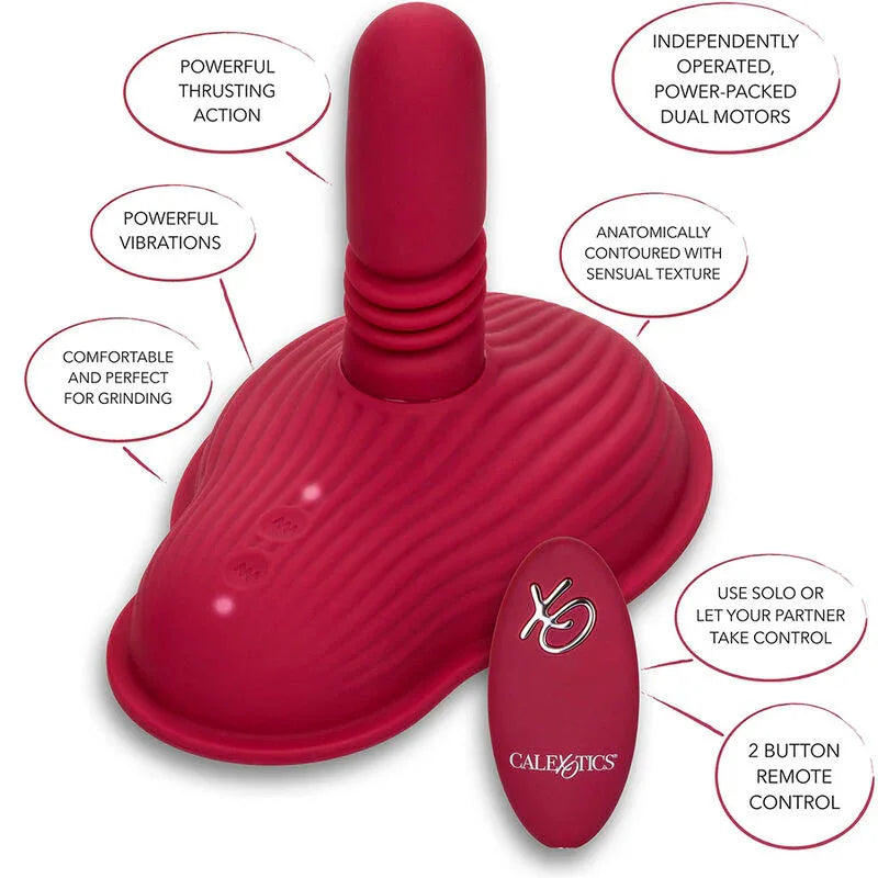 Calexotics – Rider Massager Double Moteur Télécommande Rouge