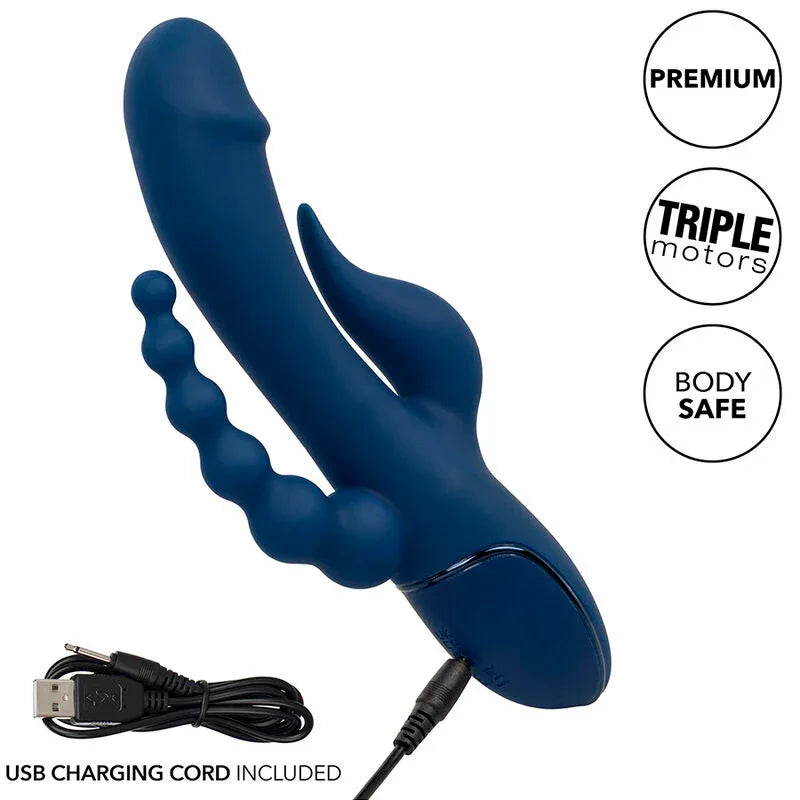 Calexotics – Vibrateur Triple Orgasme Bleu – Explosion de Plaisir & Orgasmes Puissants