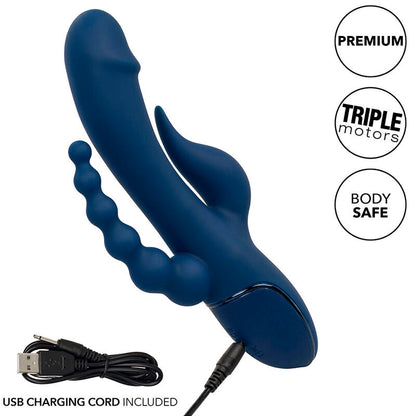 CALEXOTICS - VIBRADOR TRIPLE ORGASMO AZUL