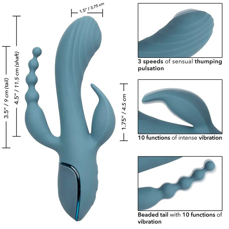 Calexotics – Vibrateur Triple Ecstasy Gris
