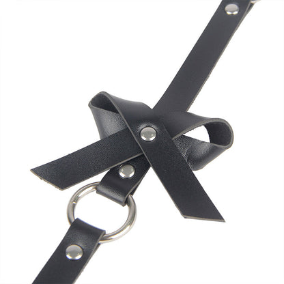 SUBBLIME - ARNÉS DE PIERNA CON CADENA DE CUERO NEGRO TALLA ÚNICA
