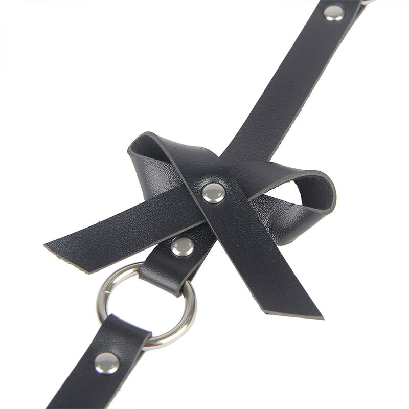 SUBBLIME - ARNÉS DE PIERNA CON CADENA DE CUERO NEGRO TALLA ÚNICA