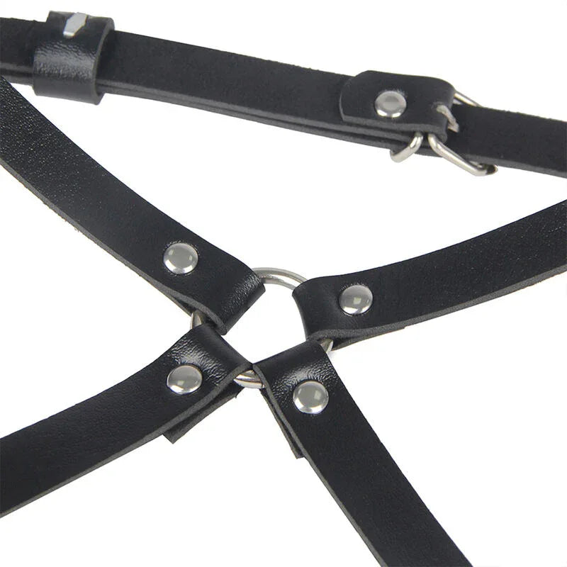 Subblime – Harnais de taille et de Jambes en Cuir Noir taille Unique