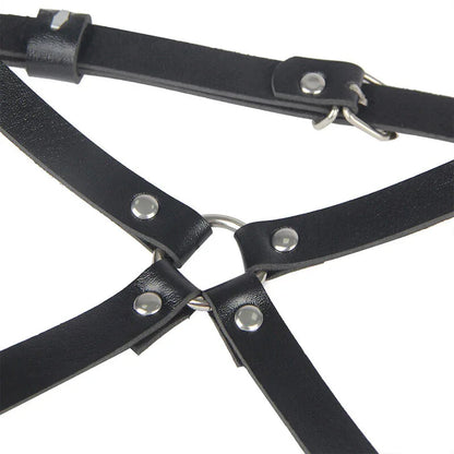 Subblime – Harnais de taille et de Jambes en Cuir Noir taille Unique