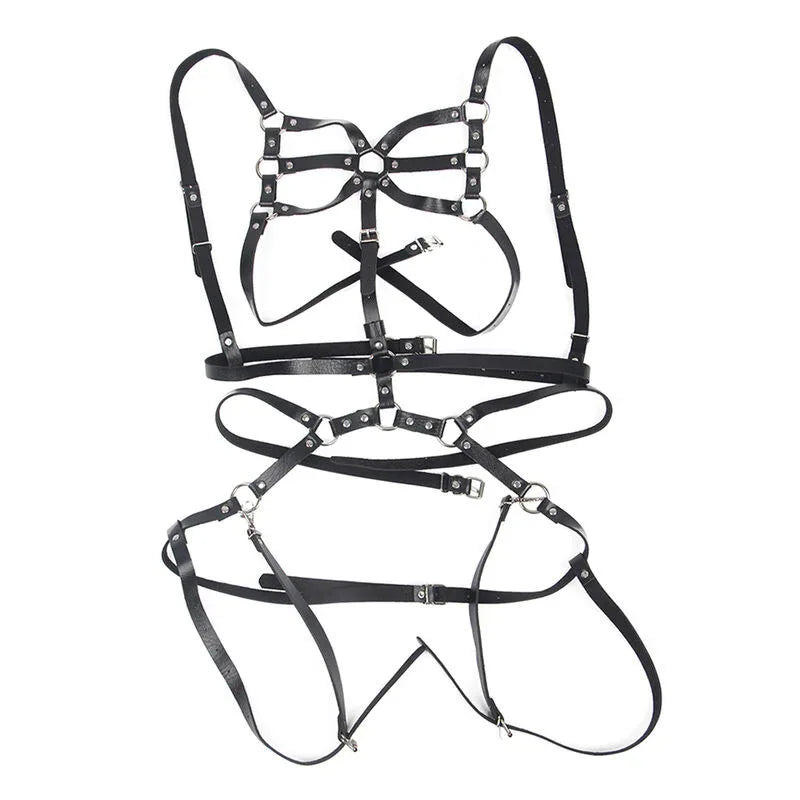 Subblime – Harnais Corps Sangles Ajustables Cuir Noir taille Unique
