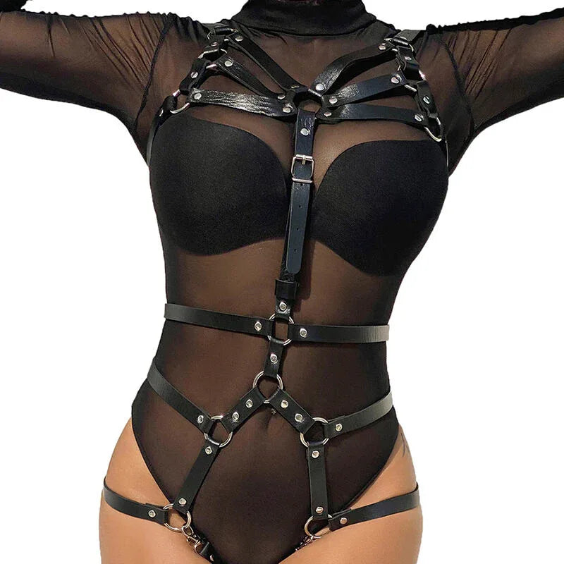 Subblime – Harnais Corps Sangles Ajustables Cuir Noir taille Unique