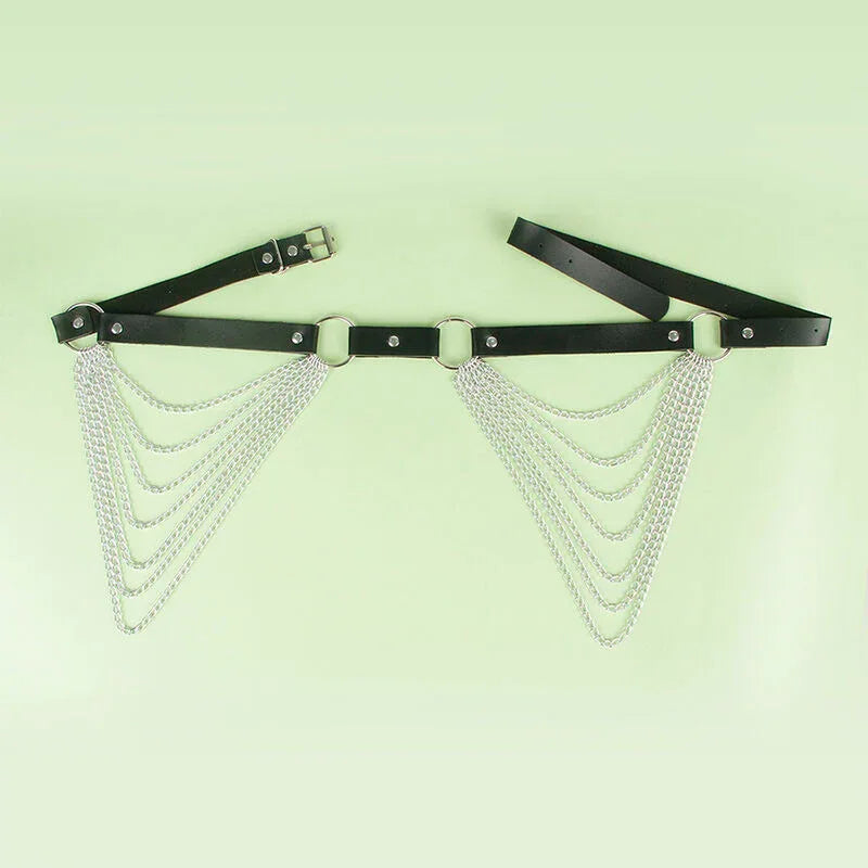 Subblime – Chaîne Cuir Ceinture Noire taille Unique