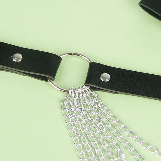 Subblime – Chaîne Cuir Ceinture Noire taille Unique
