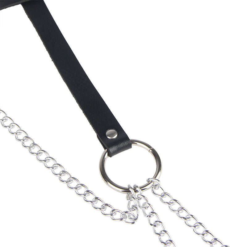 SUBBLIME - CINTURÓN DE CUERO CON ANILLO DE CADENA NEGRO TALLA ÚNICA