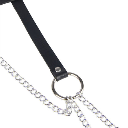 SUBBLIME - CINTURÓN DE CUERO CON ANILLO DE CADENA NEGRO TALLA ÚNICA