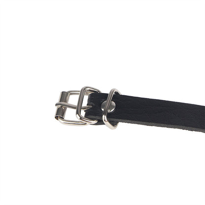 SUBBLIME - CINTURÓN DE CUERO CON ANILLO DE CADENA NEGRO TALLA ÚNICA