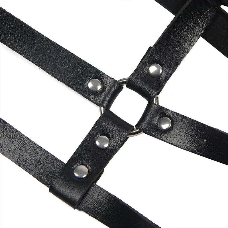 Subblime – Harnais Poitrine Anneau Cuir Noir taille Unique