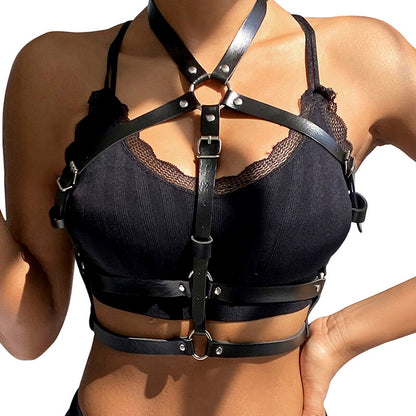 SUBBLIME - ARNÉS DE PECHO CON ANILLA DE CUERO NEGRO TALLA ÚNICA