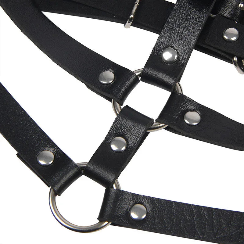 Subblime – Harnais Poitrine Anneau Cuir Noir taille Unique