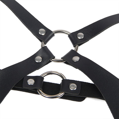 SUBBLIME - ARNÉS COMPLETO CON HEBILLAS DE CUERO NEGRO TALLA ÚNICA