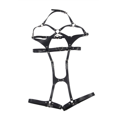 SUBBLIME - ARNÉS COMPLETO CON HEBILLAS DE CUERO NEGRO TALLA ÚNICA